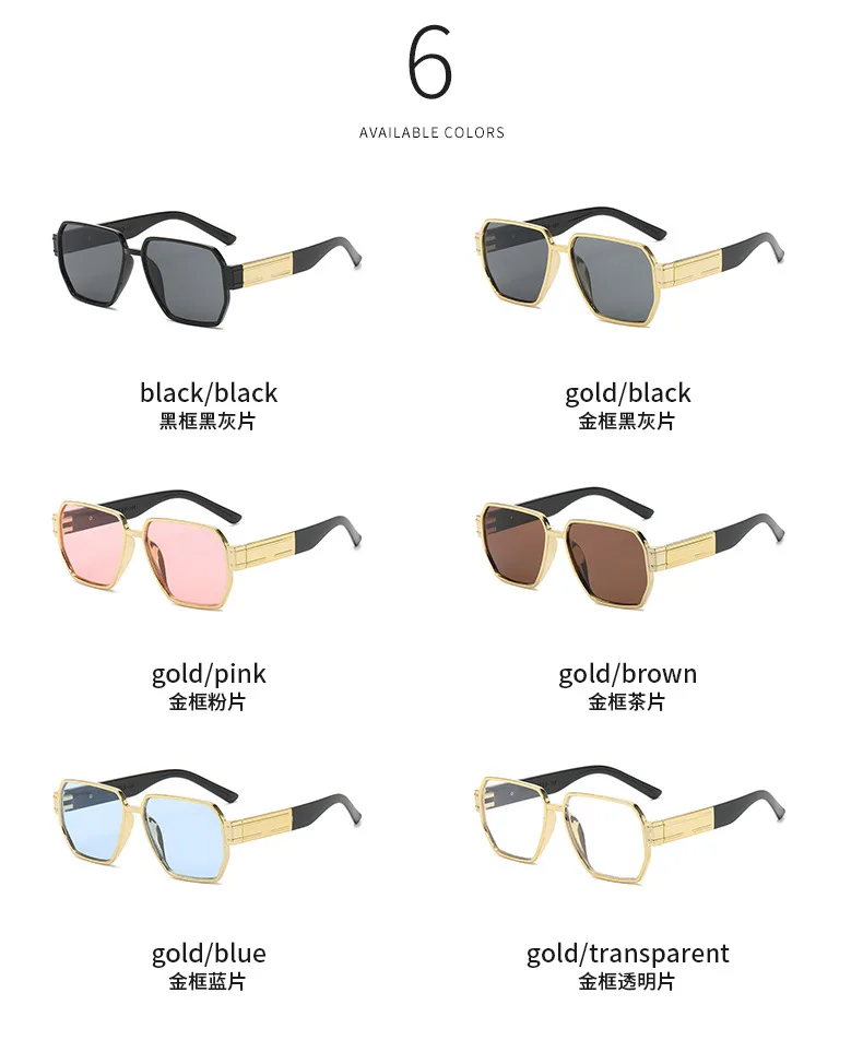 Neue Ankunft Vintage Polygon Sonnenbrille Frauen Männer Quadrat Sonnenbrille Große Brillen Oculos De Sol für Männlich Weiblich Spezielle Geformt – Detail 7