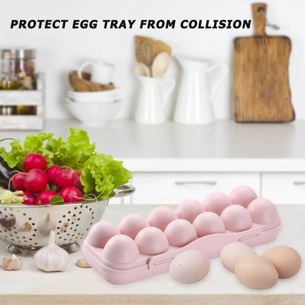12 Grid Egg Holder Portable Egg Protector Tray Kitchen Eggs Carrier Protection Box for Refrigerator Camping Picnic Hiking Travel