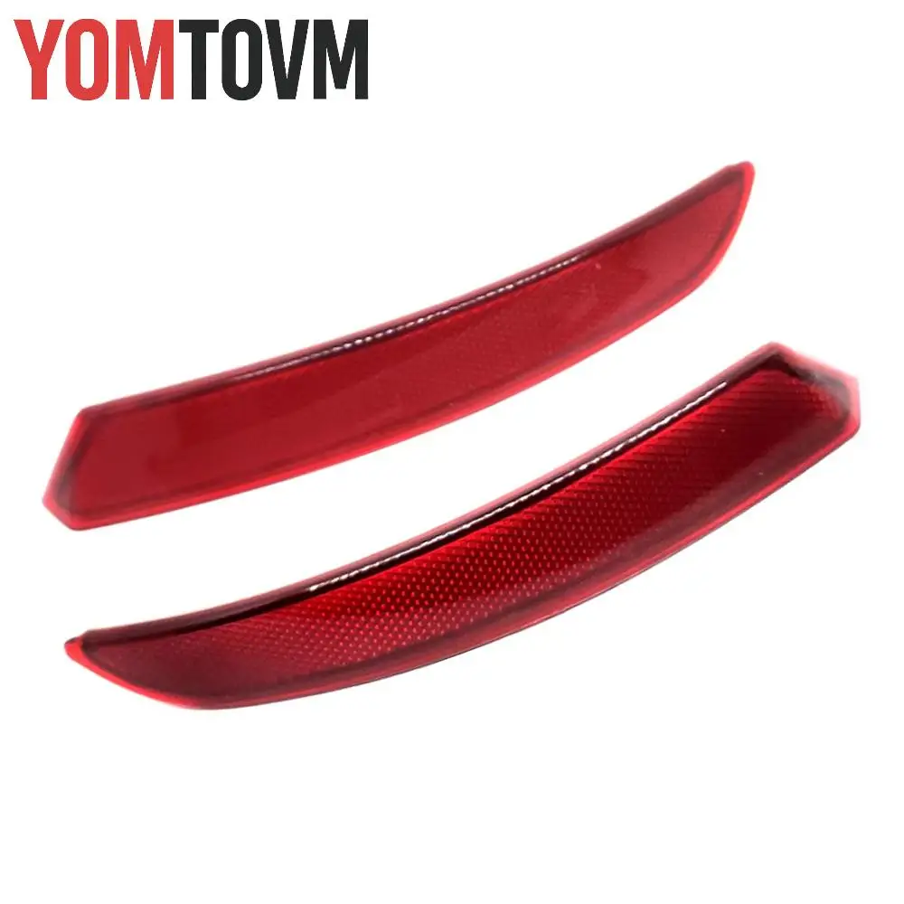 2Pcs Red Rear Bumper Reflector Trim ABS Exterior Car Accessories For BMW 5 F07 GT Gran Turismo 535i 550i 2010-2013