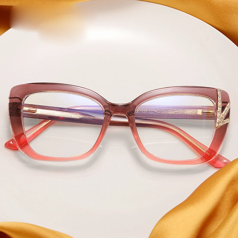 

Anti Blue Light Blocking Glasses Woman Cat Eye Glasses Fashion Retro Eyewear TR90 Myopia Custom Optical Prescription Eyeglasses