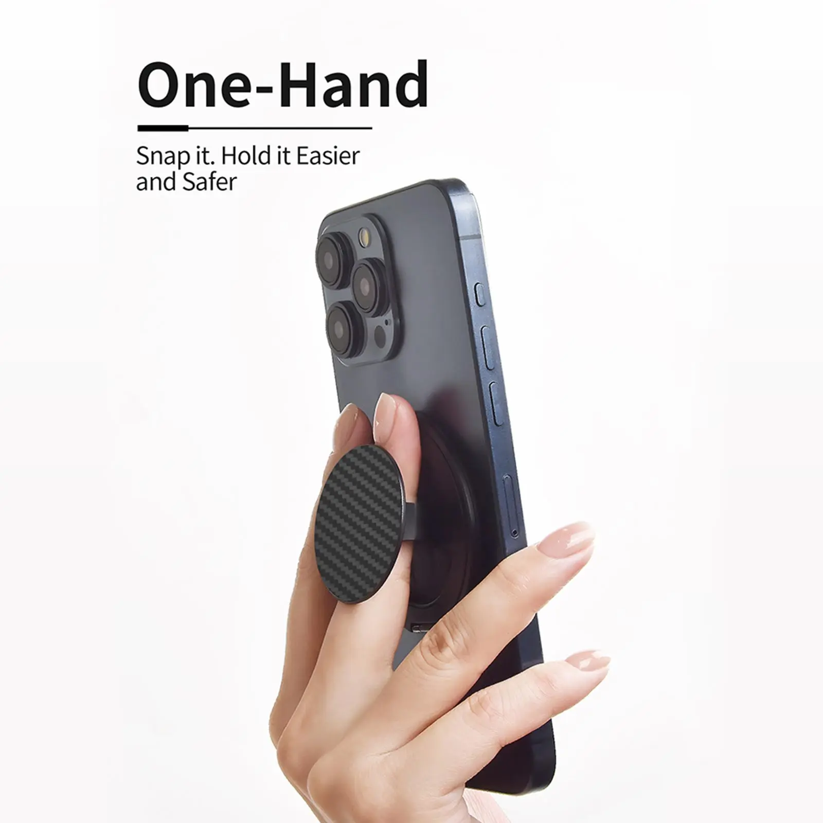 Magnetic Phone Grip Holder Strong Magnet Magsafe Phone Holder with Ring for All Phone and Case Foldable Phone Bracket for iPhone