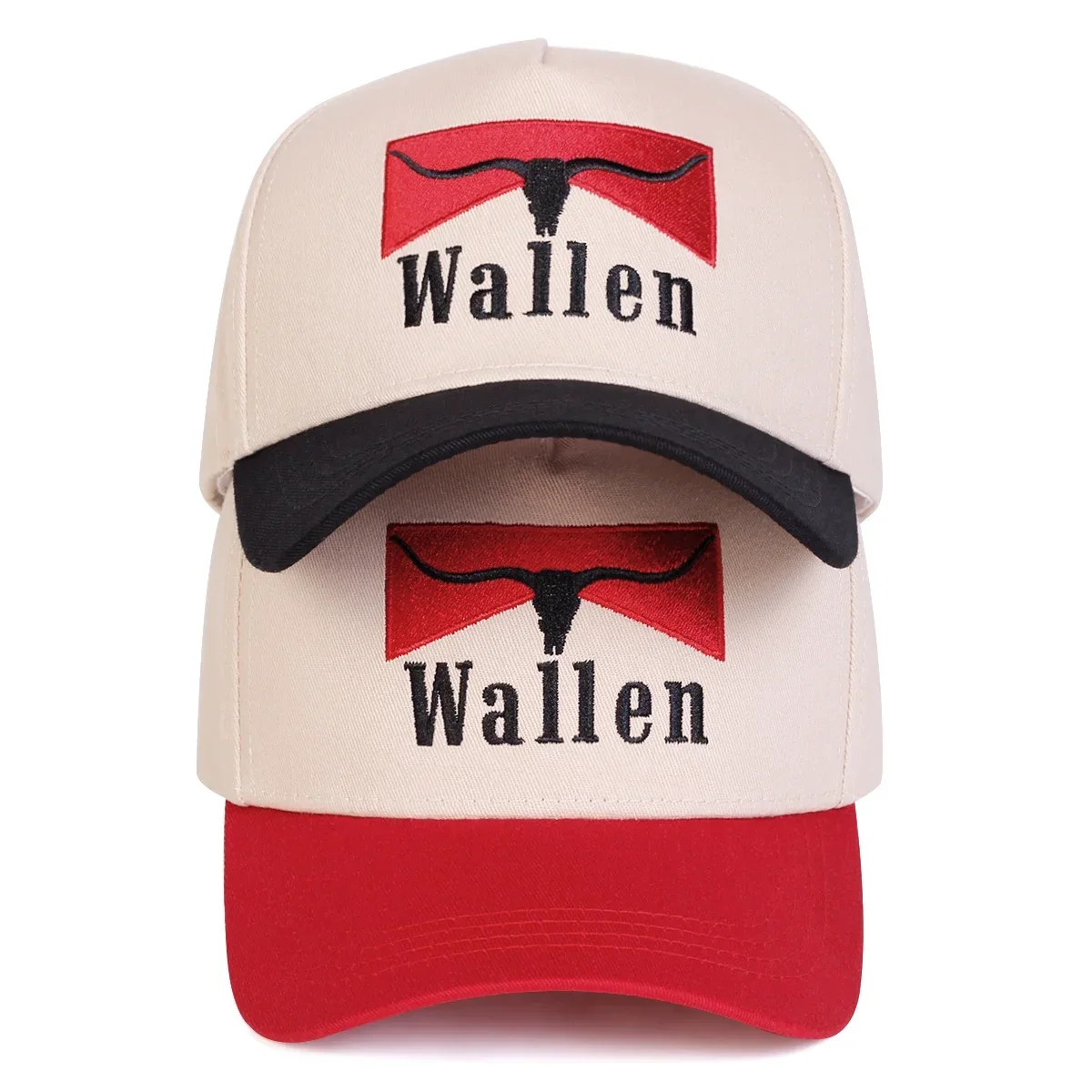 Unisex WALLEN Baseballkappen mit Buchstabenstickerei, Frühling und Herbst, für den Außenbereich, verstellbare Freizeithüte, Sonnenschutzhut, Sportkappe