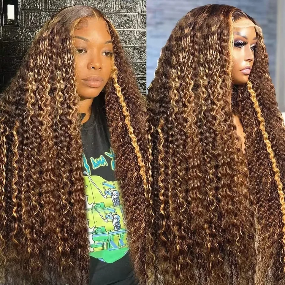 

30 Inch Chocolate Brown Deep Wave Frontal Human Hair Wig 13x6 Hd Lace Curly Lace Front Human Hair Water Wave Brazilian Wigs