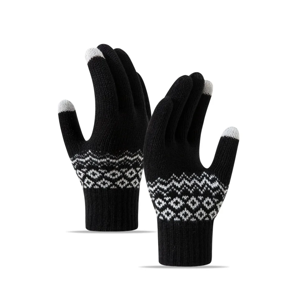 Neue Touchscreen-Winterhandschuhe, warme gestrickte Touchscreen-Handschuhe, Vollfinger-Skihandschuhe für Herbst und Winter