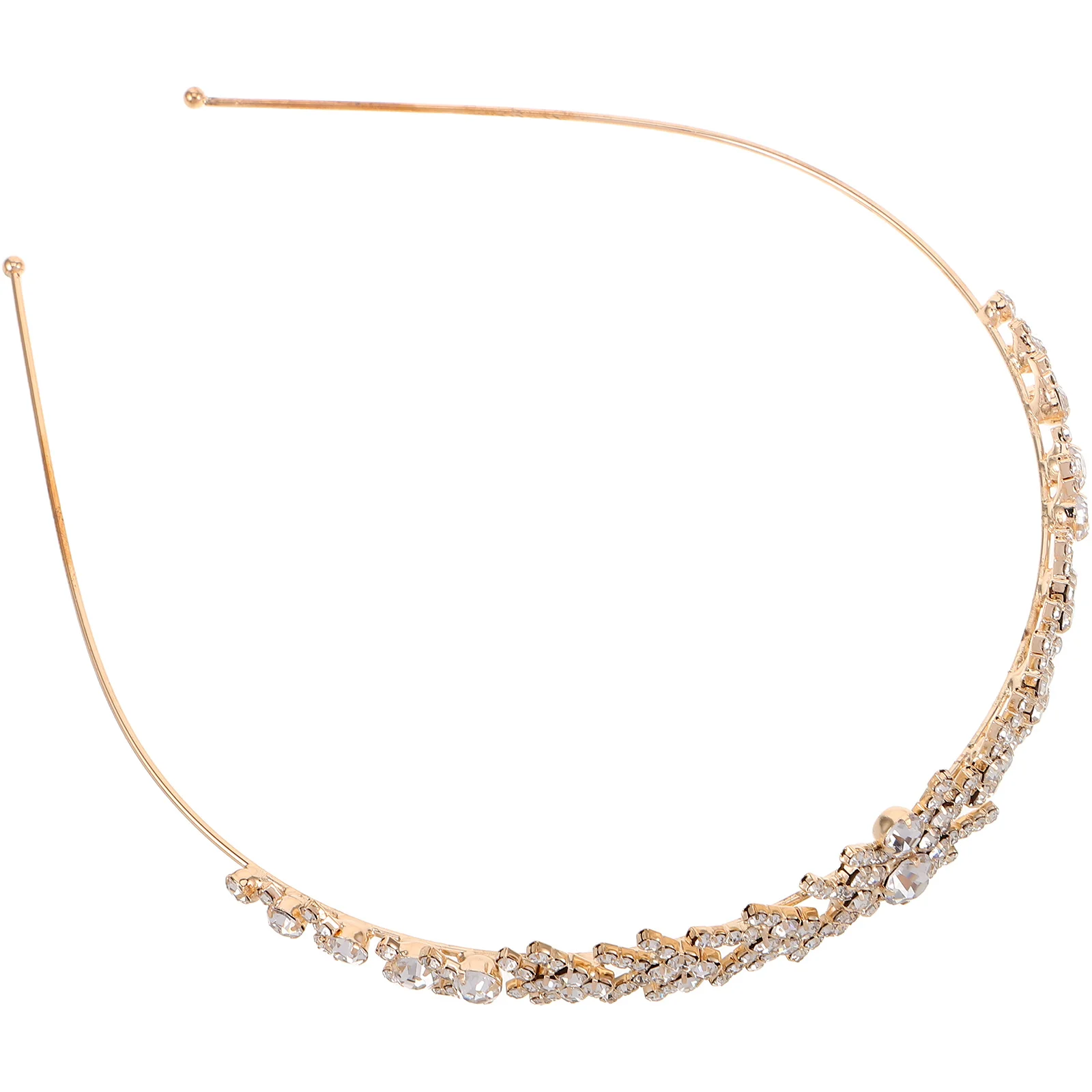 

Bridal Headband Rhinestone Design Secure Claw Chain Fit Wedding Party Prom Golden Bride Headdress Hair Accessories Crown Style