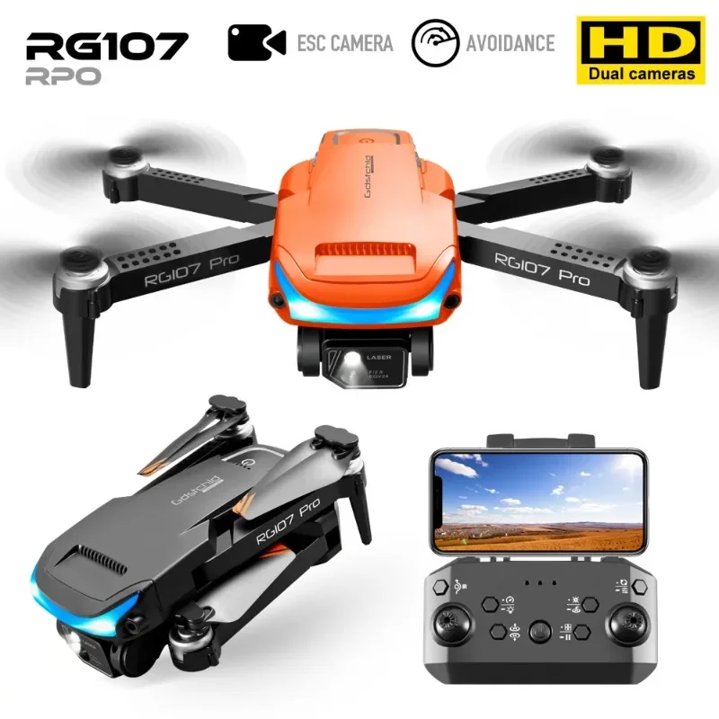 

Дрон Профессиональный RG107 Pro 4K с двойной HD-камерой, складной Радиоуправляемый квадрокоптер с камерой, игрушка в подарок