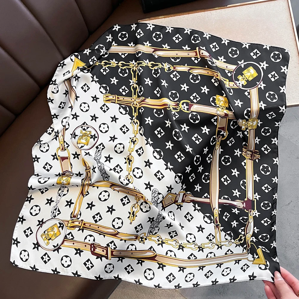 새로운 핫세일 패션 90X90cm 프린트 스퀘어 스카프 - Ascot Neck Scarf 리뷰 및 가격