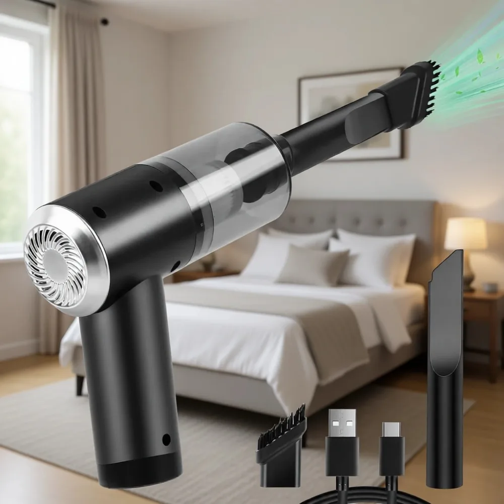 

Беспроводной мини-пылесос 2-в-1, 120 Вт, перезаряжаемый, ручной, высокой мощности, для чистки клавиатуры и салона автомобиля