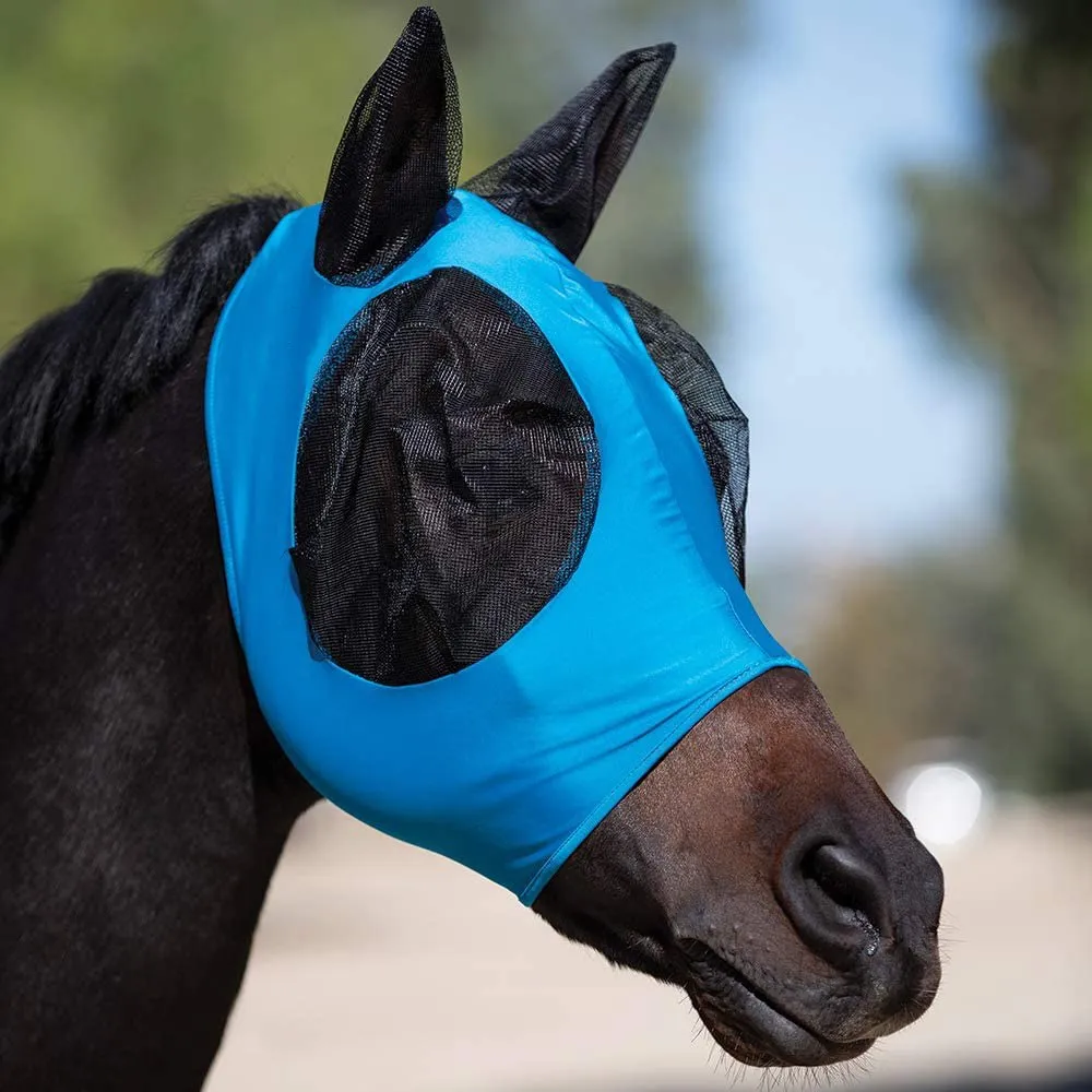 Horse Fly Mask Elasticity Breathable Fabric with UV Protection Soft  Mask for Horse Ear Half Face Mesh Fly Protective Cover