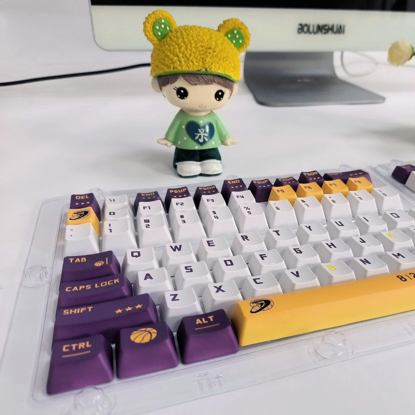 129 Keys Basketball Purple Gold keycap Arabic Korean Russian OEM Profile Dye-Sub PBT Keycaps For MX Switch Mechanical Keyboard