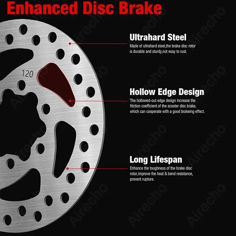 120mm Brake Disc Rotor Pad 6 Holes Rounded for Ninebot By Segway ZT3/ZT3 Pro/MAX G3 Kaabo Mantis 8 KickScooter Disc Brake Parts