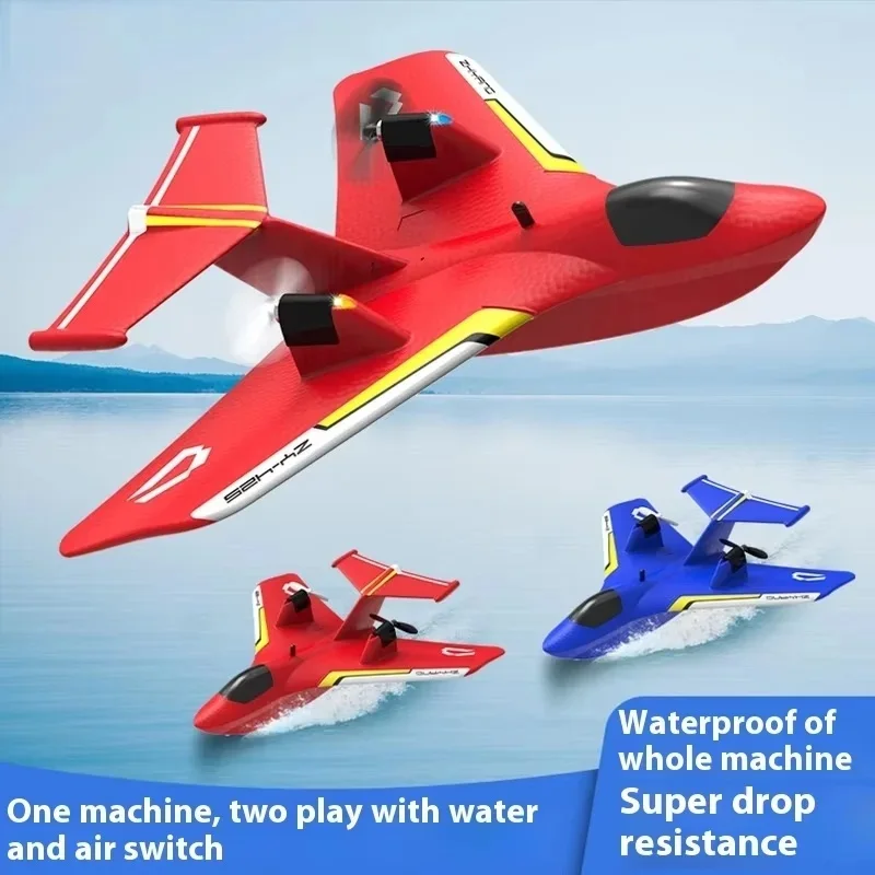 Zy-425 Aereo RC per Bambini - Aereo Telecomandato Giocattolo ad Ala Fissa per Water Land Air Play Modello Anti-Goccia Regalo per Bambini