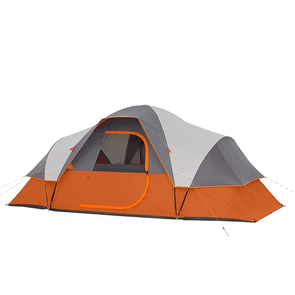 

Outdoor Activity Waterproof 2 Rooms Large Size Fiberglass Double Layer 5-8 Person Family Hiking Camping Tent