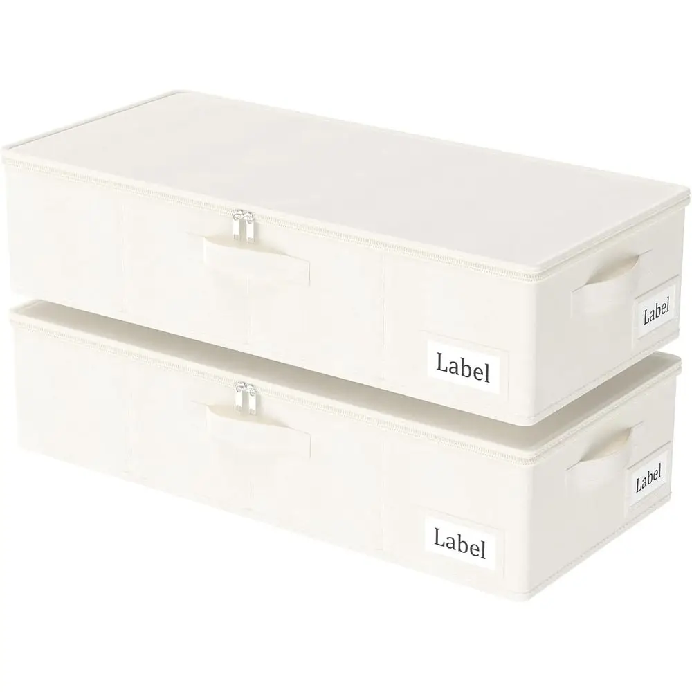 

Контейнеры для хранения под кроватью с крышкой, складные корзины для одеял, прочная молния, держатели для этикеток, для хранения одежды, 23.6Дx11.8Шx6В, см.