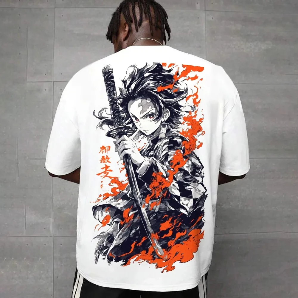 Anime Demon Slayer Tanjiro Kamado bedrucktes T-Shirt für Herren und Damen, Herren-Top, Sport-T-Shirt, Herren-T-Shirt, Harajuku-T-Shirt