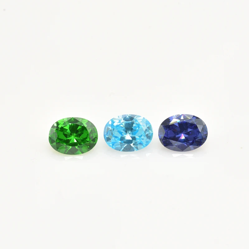 15pcs/lot 1pcs of each colour 3x5mm~10x12mm Loose Oval Shape Cubic Zirconia Bright CZ Stone AAAAA Gems DIY for