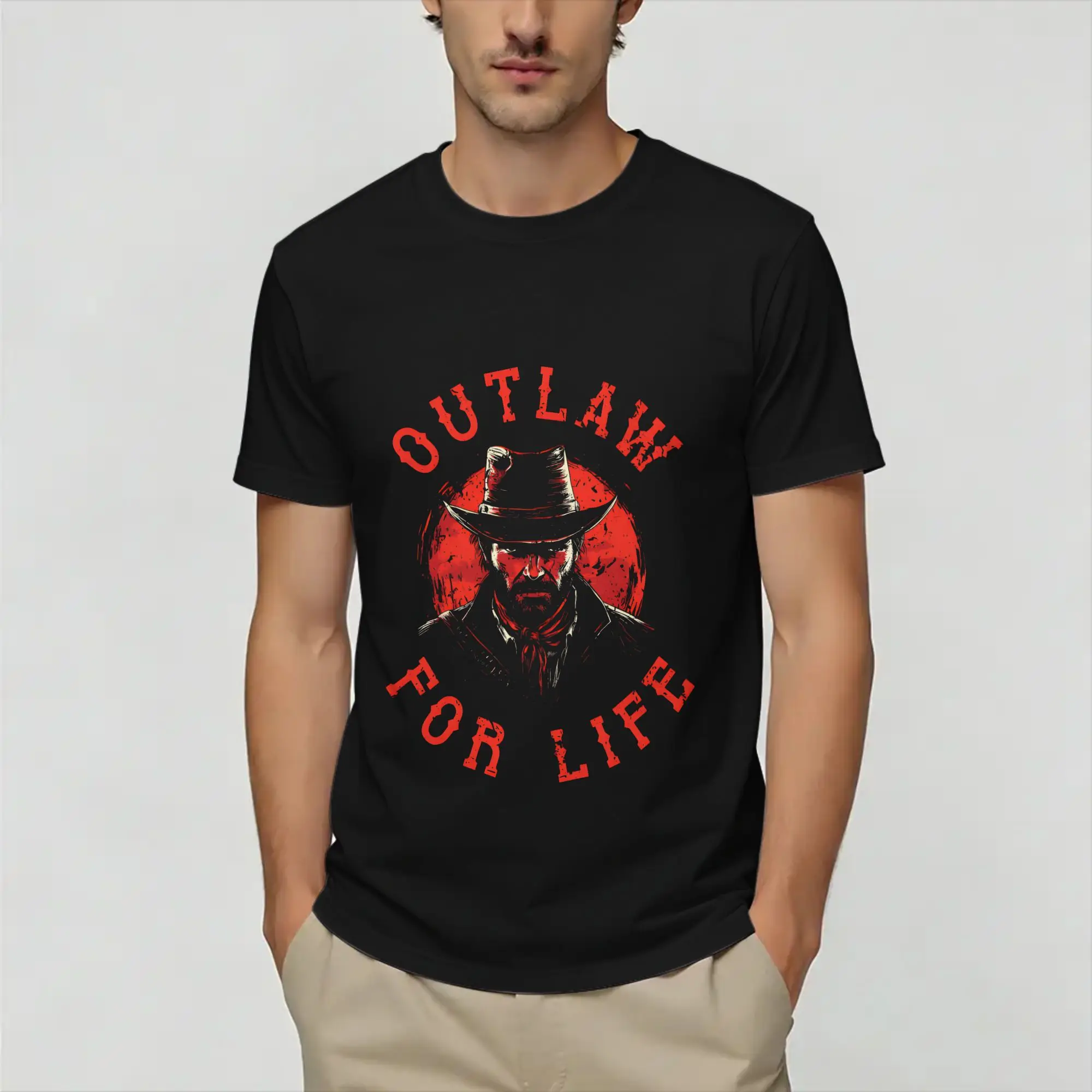 Red Dead Redemptions  T Shirt for Men Pure Cotton Novelty T-Shirts O Neck  Tees Short Sleeve Tops Graphic