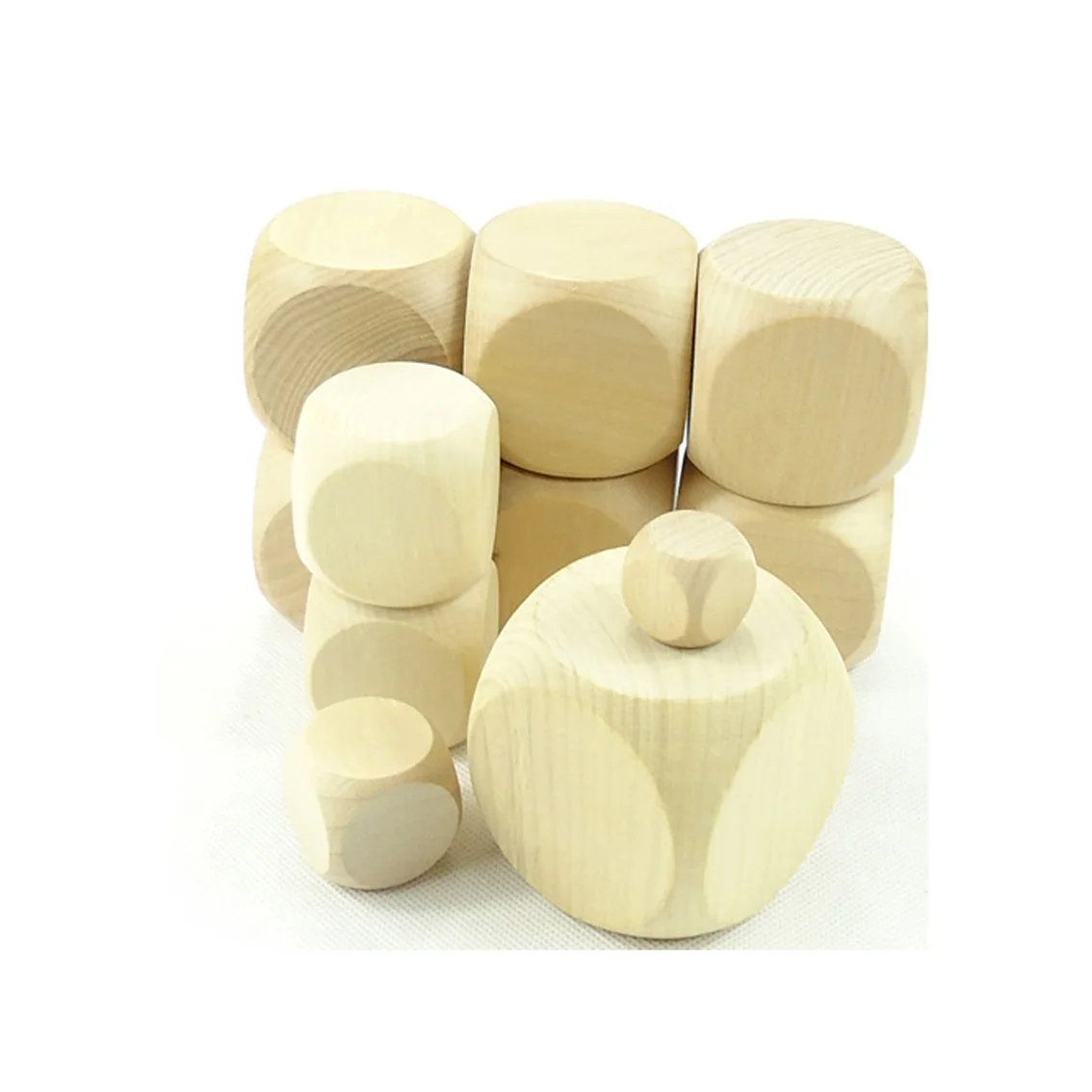 Wooden Cubes Crafts Blank Six Sided D6 Faces Wood Square Blocks for Puzzle Making Crafts and DIY Dices 10/16/20/25/30/40-60mm