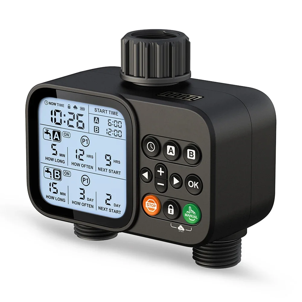 

Garden Maintenance Automatic Watering Reliable Outdoor Watering Device Watering System Dual Outlet Easy Installation Connectors
