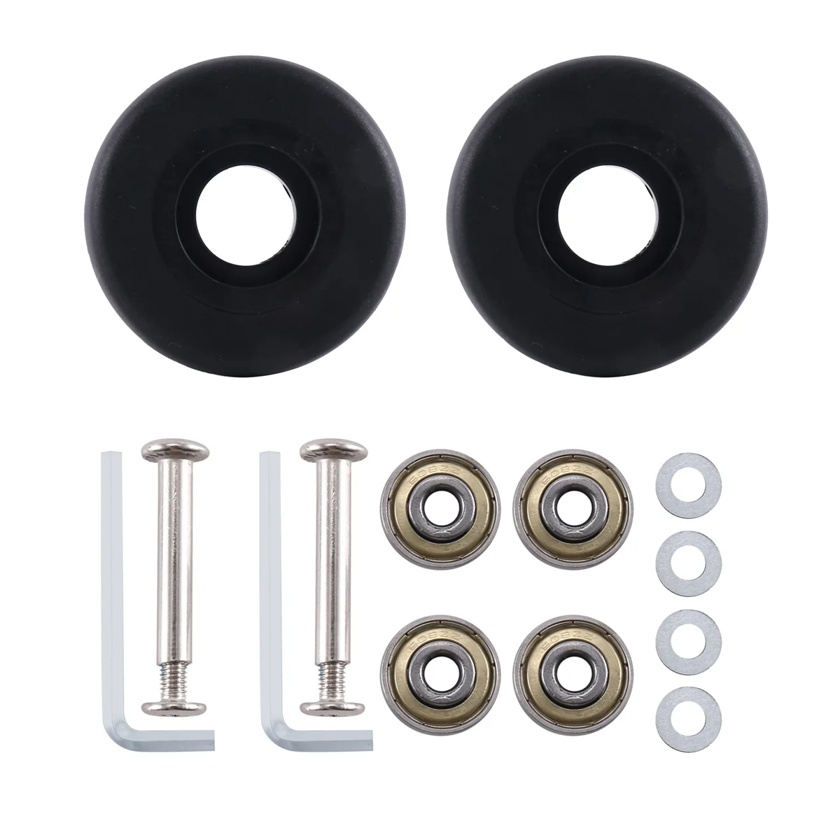 50Mm X 18Mm Luggage Suitcase Replacement Wheels, PU Swivel Caster Wheels Carbon Steel Bearings Repair Kits