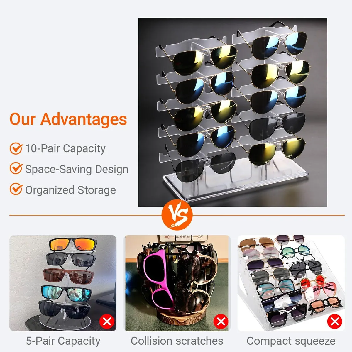 Transparent Glasses Display Rack