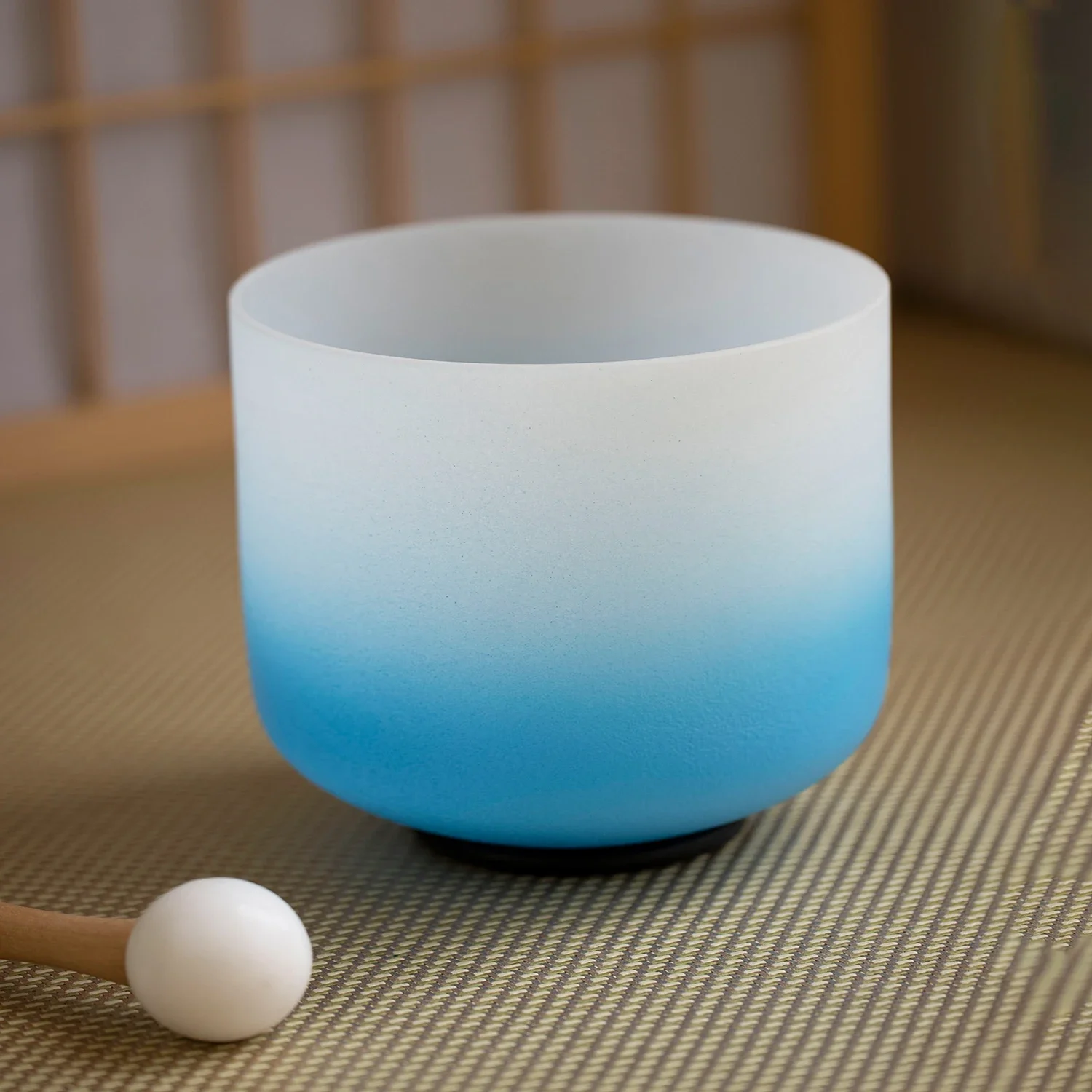 STAR LINKUP Blue Gradient Quartz Crystal Singing Bowls Set 7-12 Inch 440/432HZ Chakra Set of 7pcs for Sound Healing with Bag