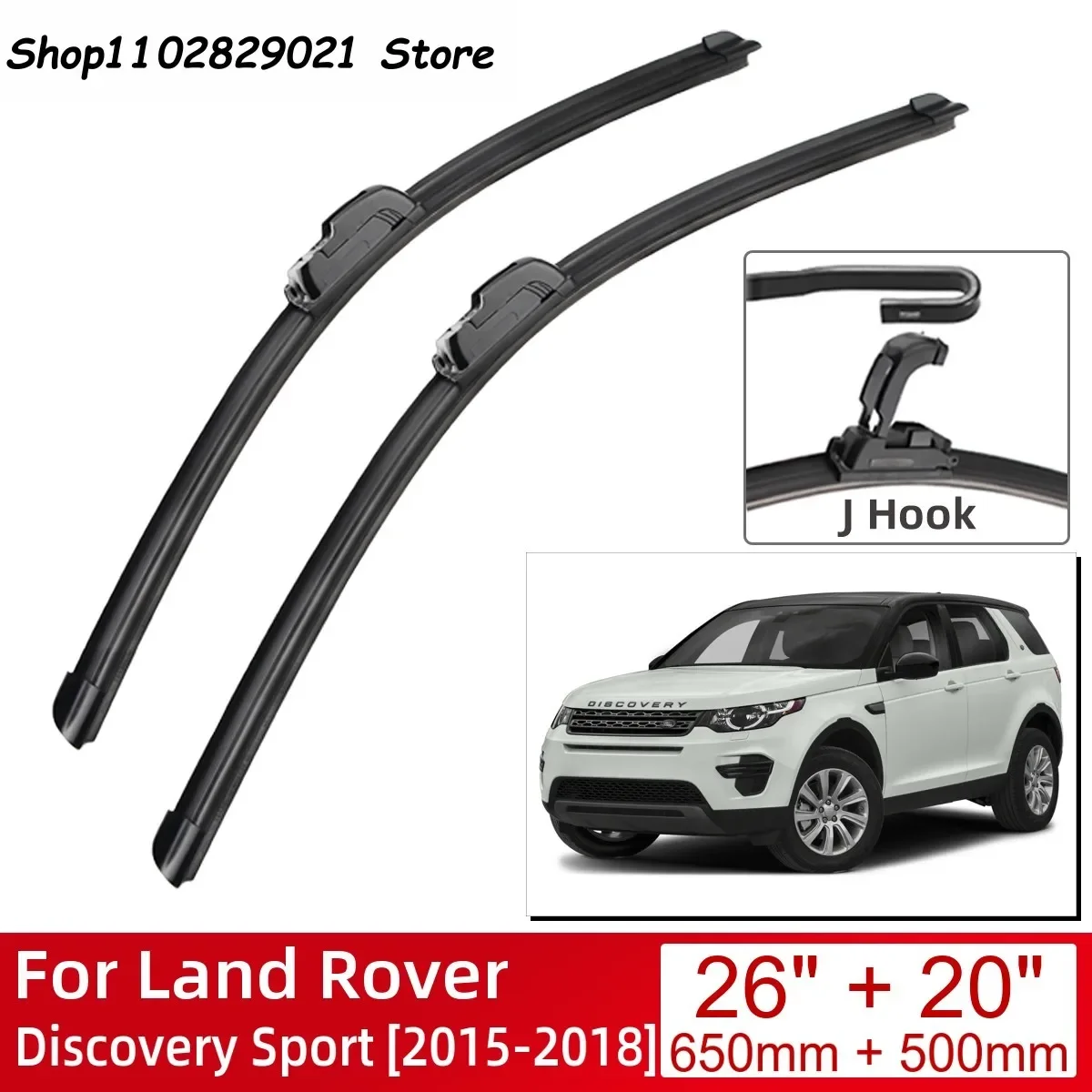 

For Land Rover Discovery Sport 2015-2018 26"+20" Car Accessories Front Windscreen Wiper Blade Brushes Wipers U Type J Hooks 2018