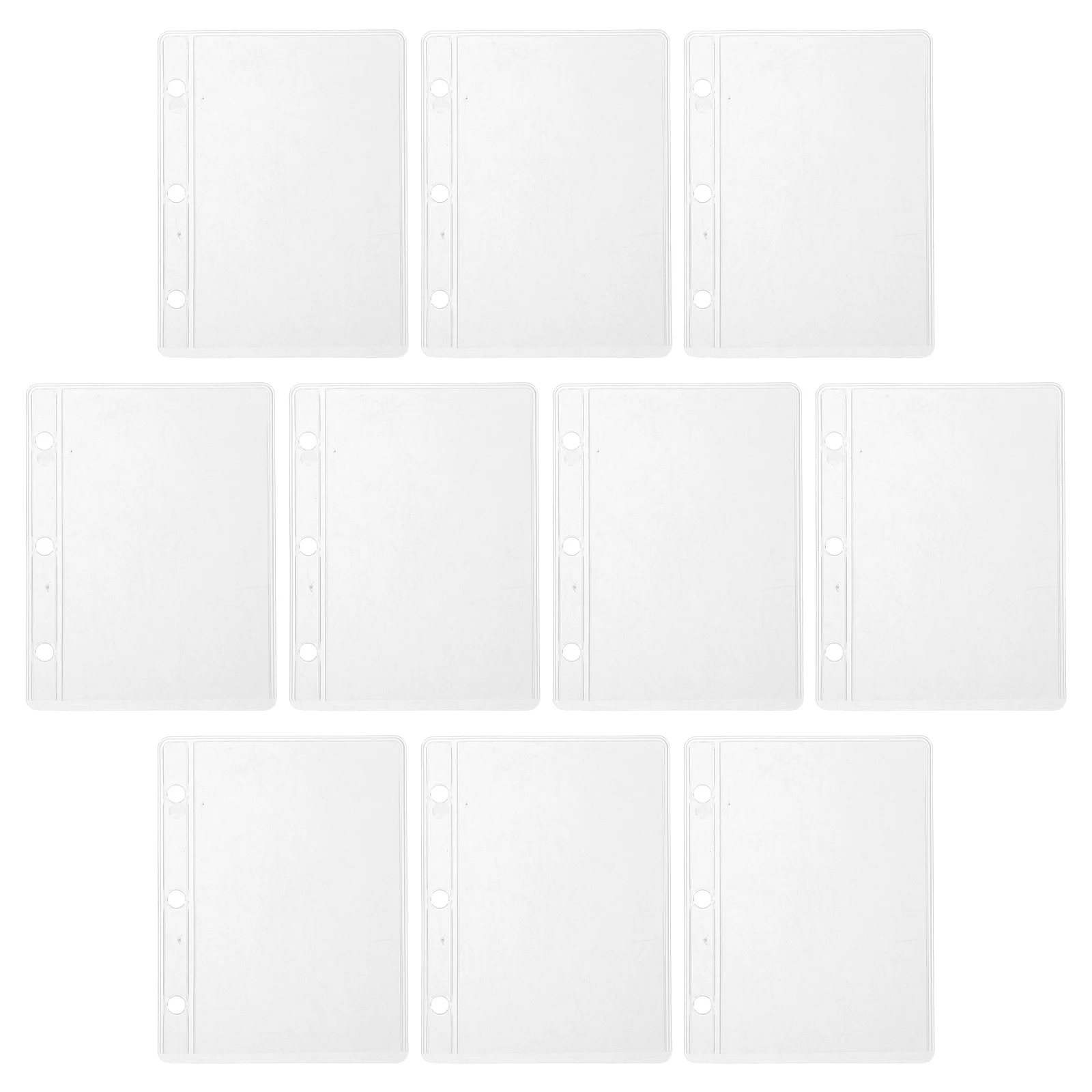 

10 Pcs Binder Insert Paper Transparent Pocket 3 Hole Loose Leaf Notebook Cash Envelopes Budget Reusable Mini Storage Folder
