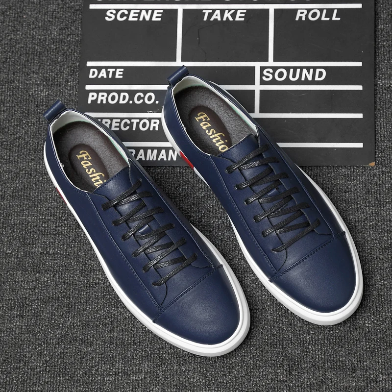 High Quality Brand Simple White Men's Leather Casual Shoes Commuting Work Shoes Men's Lace Up Oxford Shoes Big Size：36-47