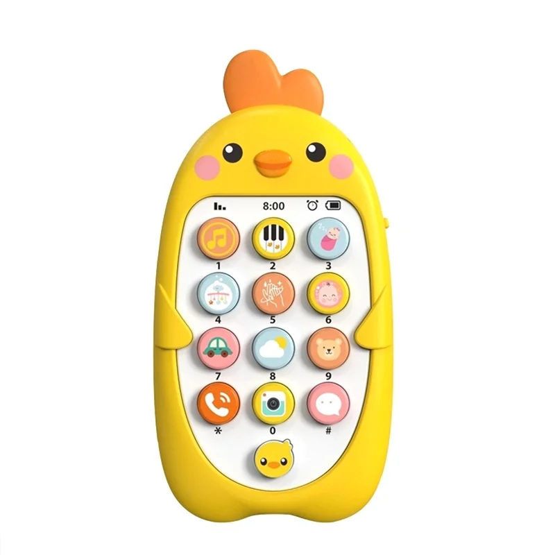 Puzzle bilingue avec lumière et son pour bébé, jouet de téléphone portable, batterie incluse, dessin animé, illumination, éducation précoce