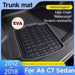 Car Rear Trunk Mat For Audi A6 C7 Sedan 2012~2018 2017 2016 Pad Rear Trunk Mat Waterproof Protective Liner Trunk Tray Floor Mats