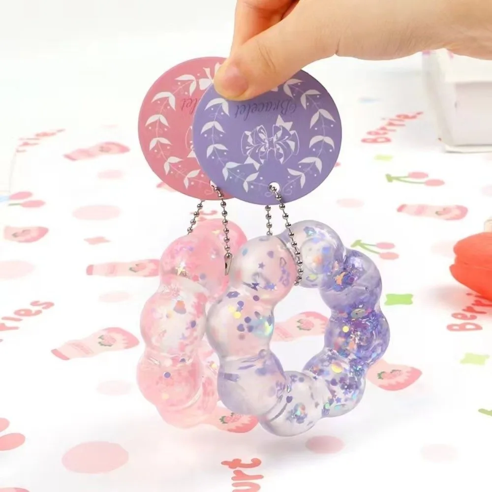 Creative Funny Maltose Slow Rebound Bracelet Soft Sequin Donut Pinch Bracelet Portable Fidget Kids