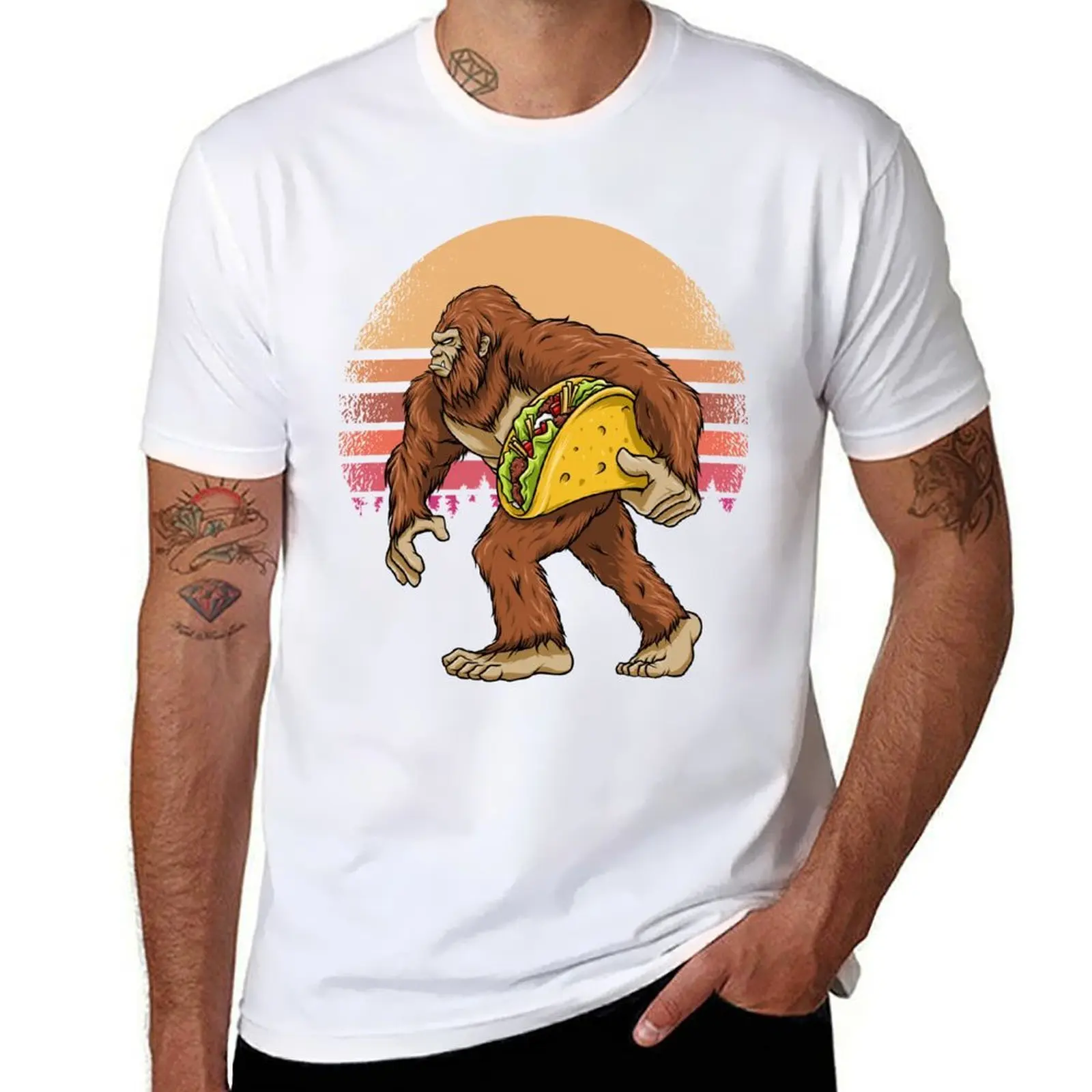 

Bigfoot Carrying Taco Cinco de Mayo Boys Sasquatch T-Shirt T-Shirt man t shirts cotton T-Shirt
