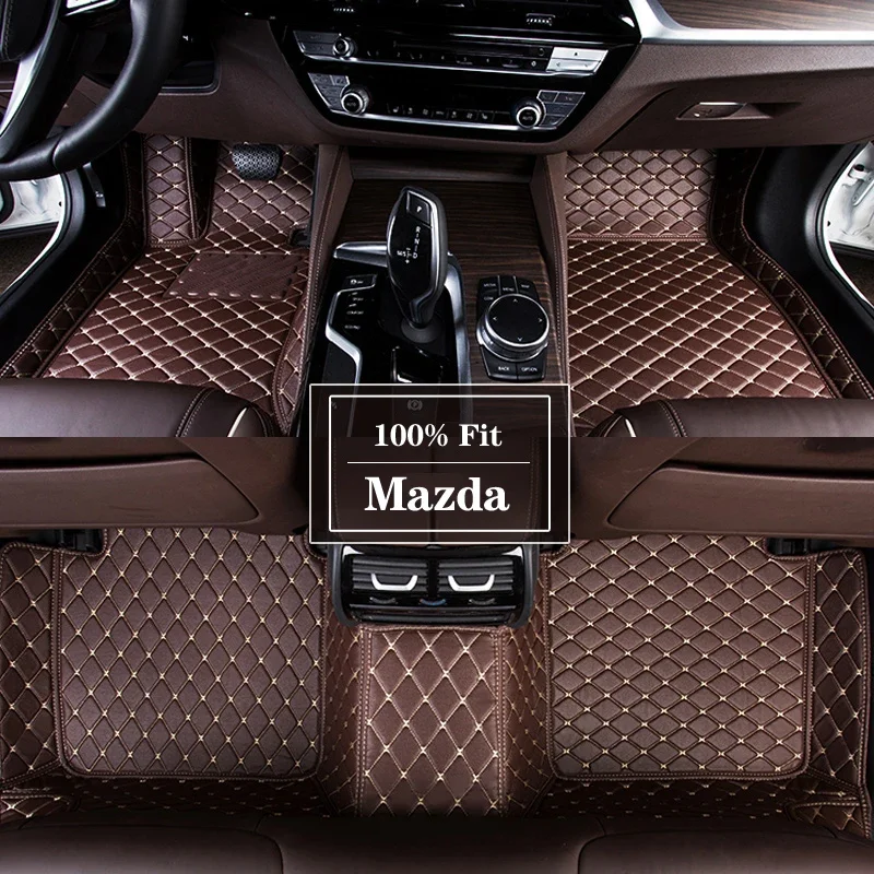 

Quality Custom Leather Car Floor Mats For Mazda 3 bk 2003-2009 Auto Carpet Rugs Foot Pads Parts Interior Details Accessories 차량용