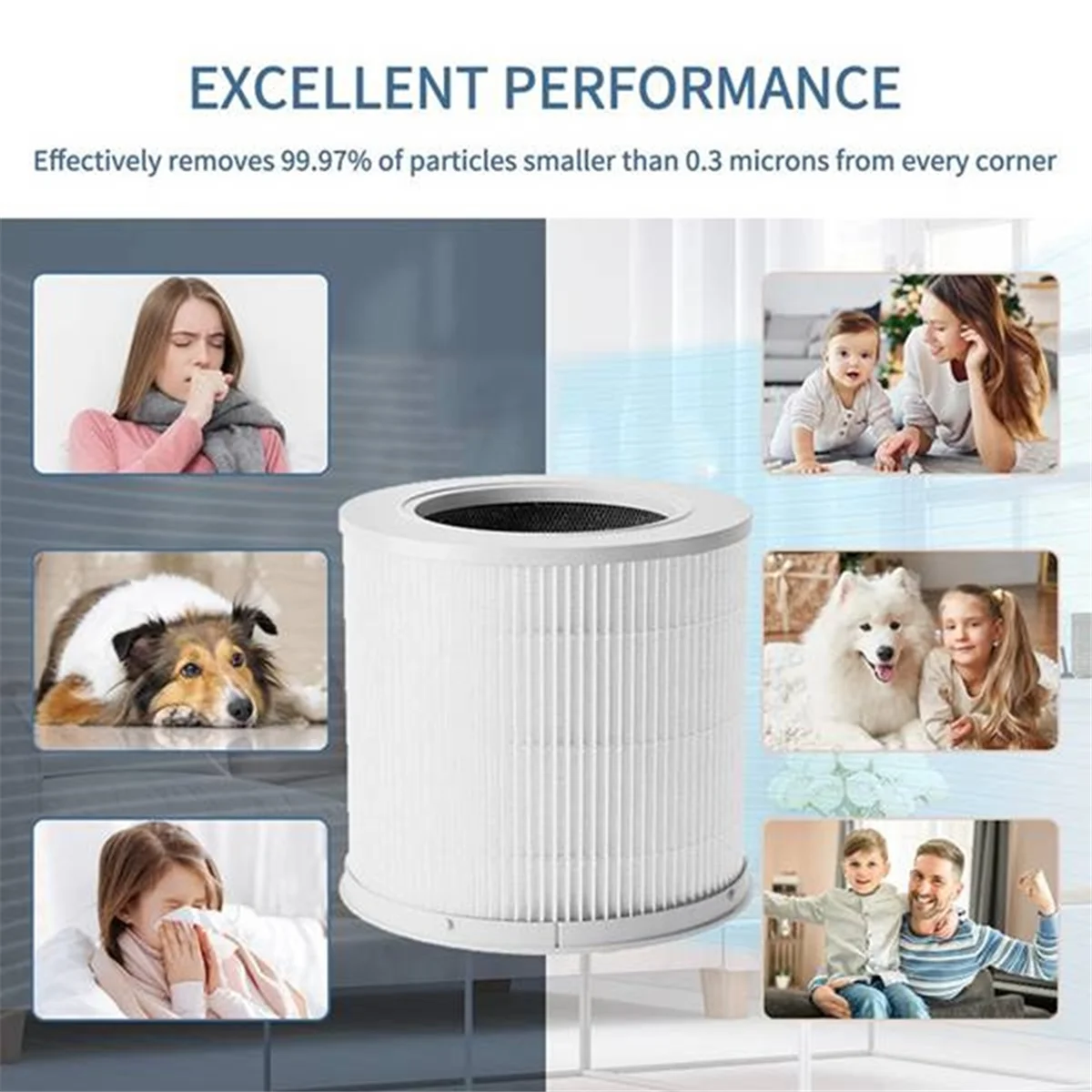 فلتر بديل لتنقية الهواء LDHL لجهاز Xiaomi 4 المدمج لتنقية الهواء الذكي H13 HEPA 3-Stage Filtration الكربون المنشط