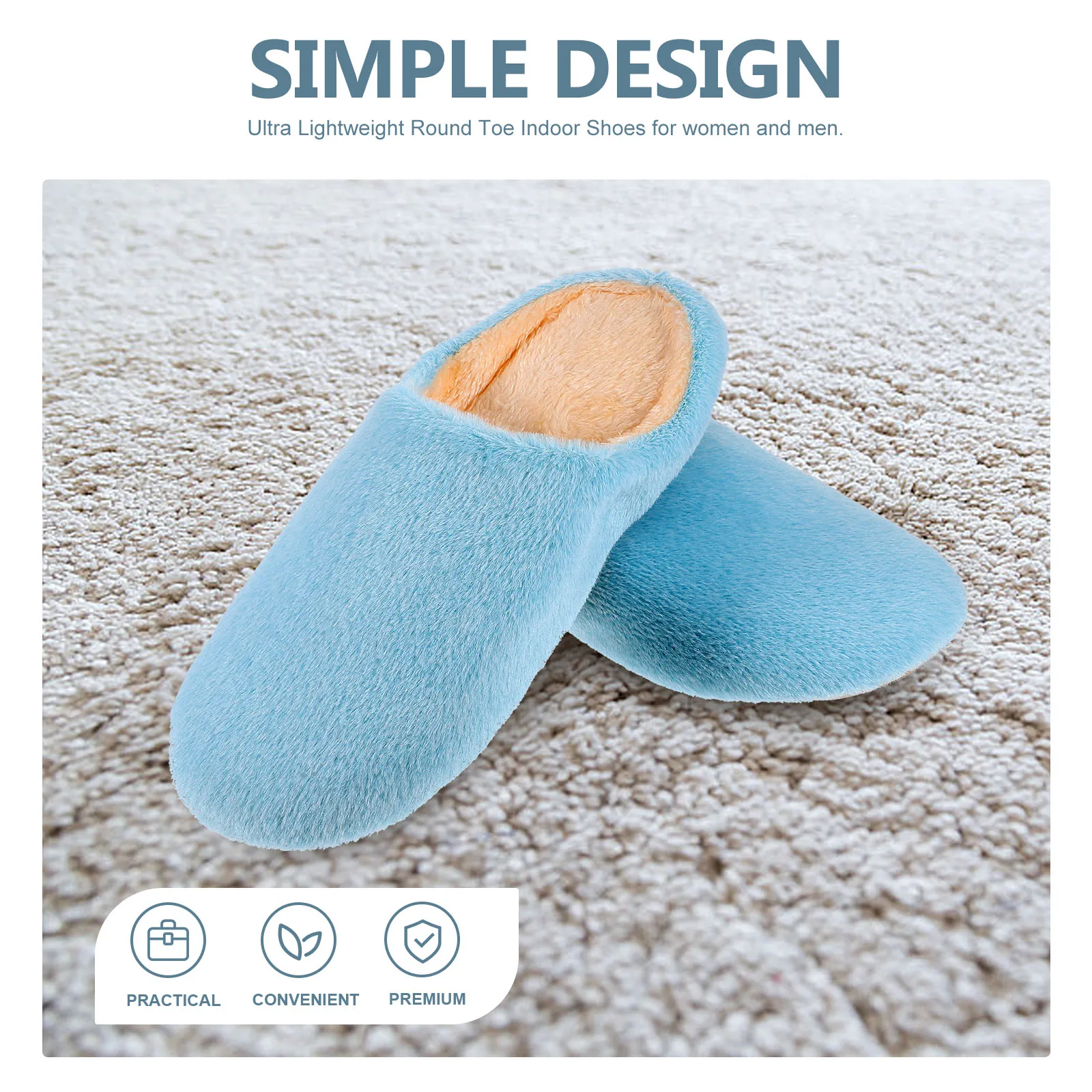 

Cozy Soft Sole Slippers Lightweight Warm House Shoes for Men Women Home Indoor Winter Spa Hotel Travel Use Comfortable Anti Slip