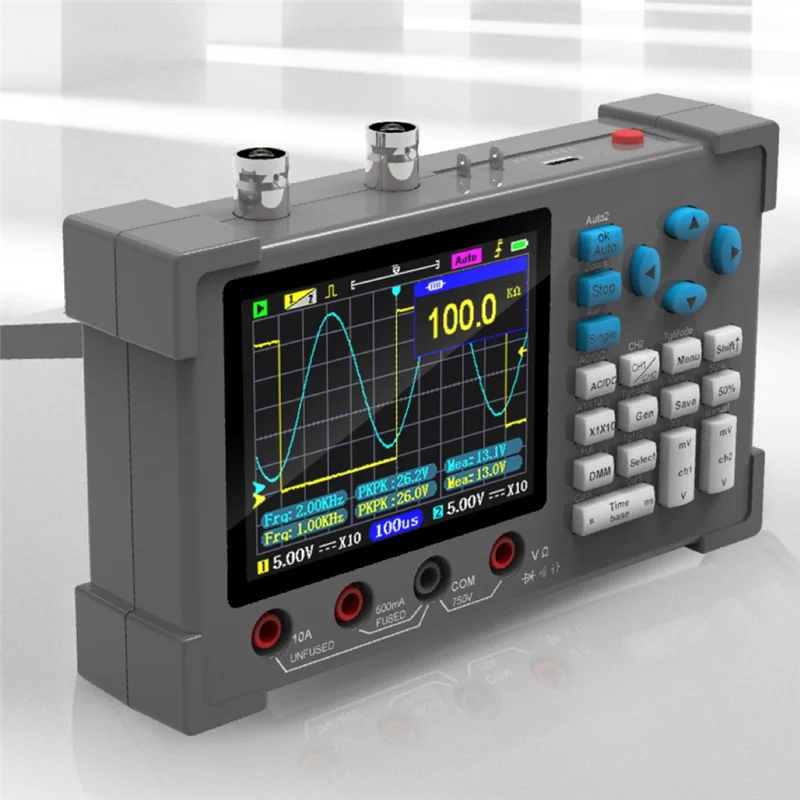 DSO3D12 3.2 Inch Desktop Digital Oscilloscope 120M Bandwidth Dual Channel Multimeter And Signal Generator 3 In 1 120M Black Gray
