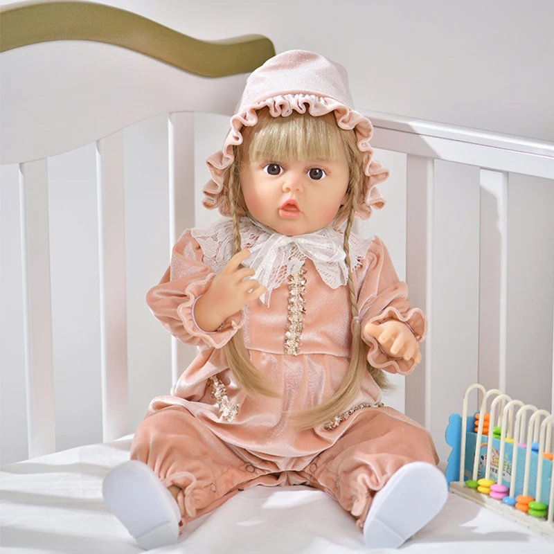 

High Quality Reborn Toddler Princess Girl Doll 55CM 22inch Body Soft Silicone Reborn Baby Girl Doll Accompany Toys for Kid Gifts