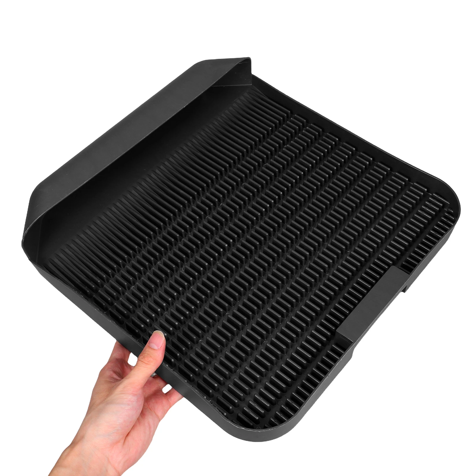 

Cat Litter Box Mat: Washable Litter Collecting Rug With Raised Edges For Reducing Mess 37x37x7.5cm - Waterproof & Non-Slip