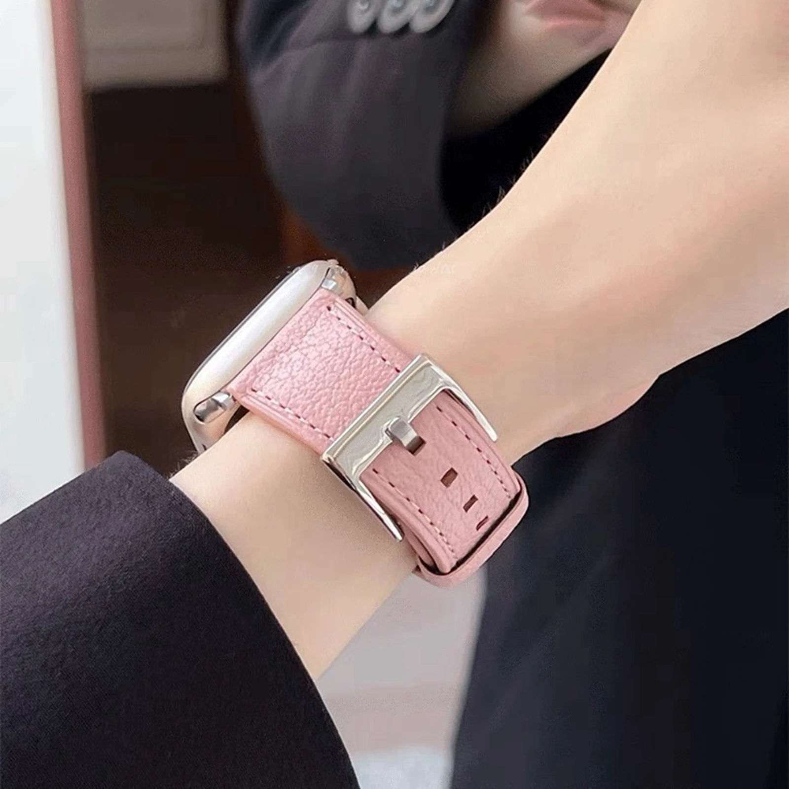 Ремешок кожаный для Apple Watch Band, модный спортивный браслет для IWatch 38 мм 40 мм 41 мм 42 мм 44 мм 45 мм 49 мм