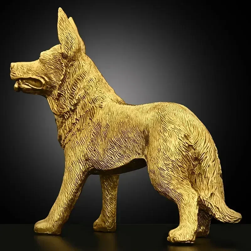 Copper Ornaments Zodiac Dog Home Office Store To Guard The Wealth of The animal wolfdog Decoration Crafts