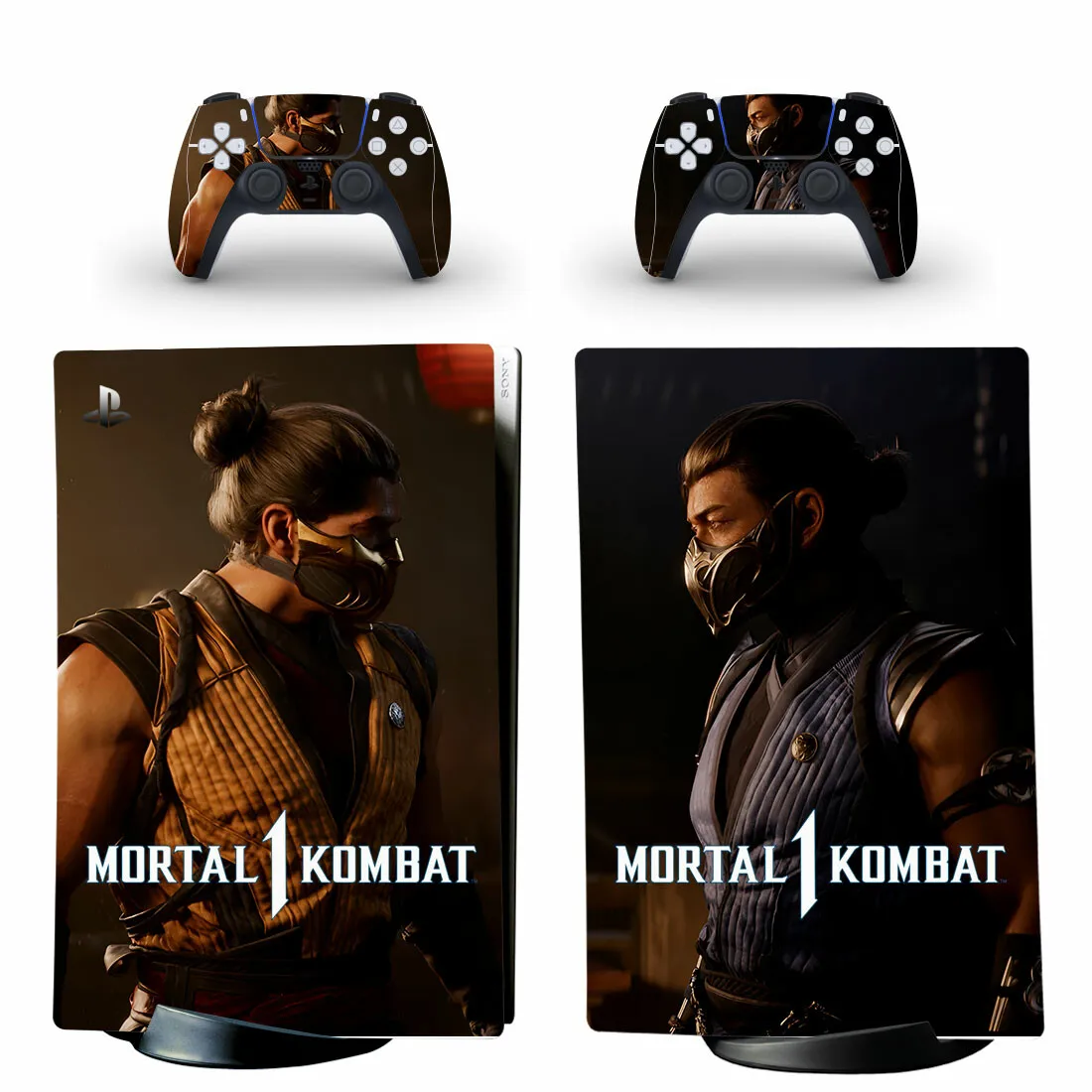 Mortal Kombat 1 PS5 Digital Skin Sticker decalcomania Cover per Console e 2 controller pelli in vinile