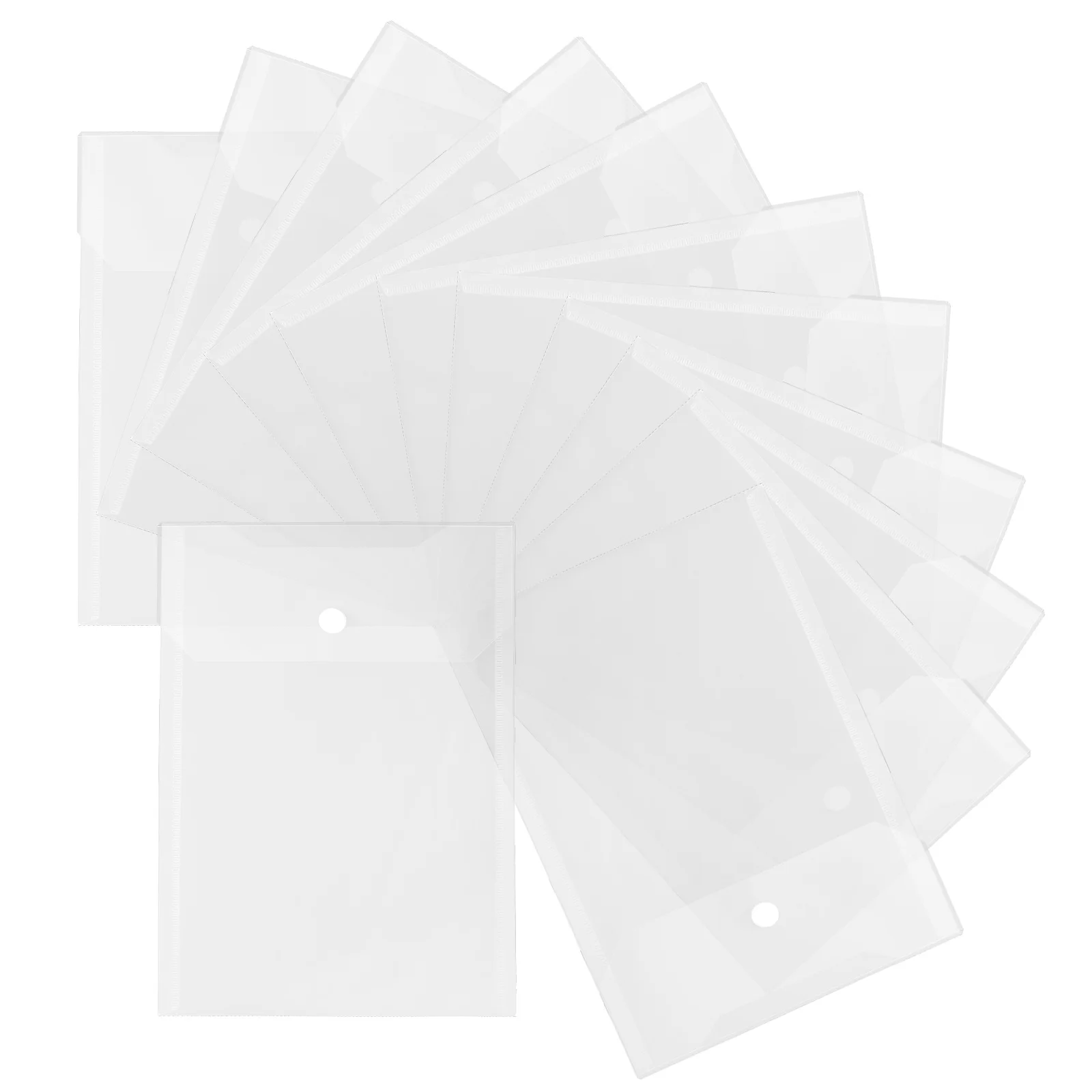 

12pcs A5 Document Folders Thick Transparent Pvc File Pockets Portable Office School Business Organizer Plastic File Bags