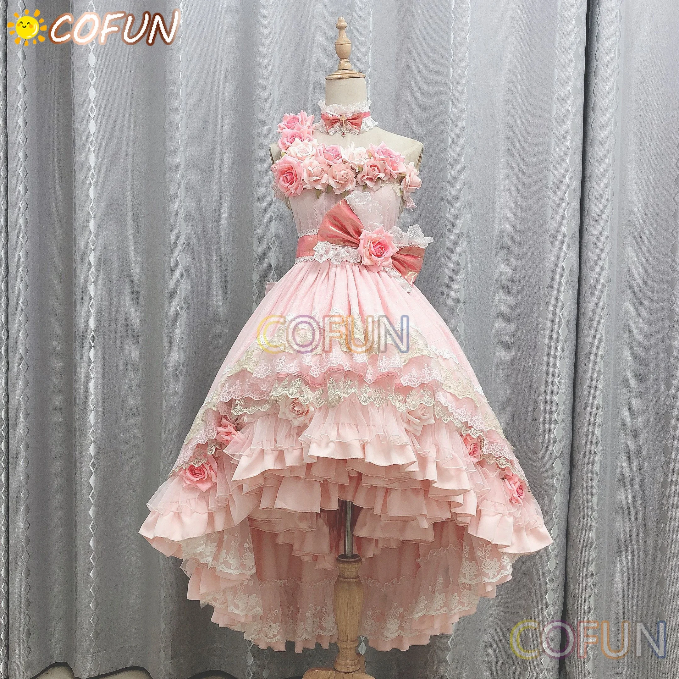 COFUN-Who Made Me A Princess Cosplay Costume pour Femme, Atanrenfor202 y, Magnifique Robe Lolita, Rose Adulte, Personnalisé