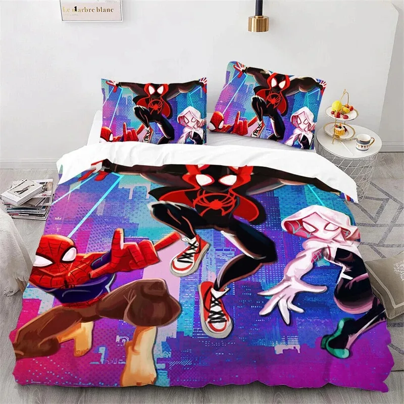 Spiderman Bedding Set, Cartoon Anime Duvet Cover Pillow Case Boy Girl Child Adult King Size Bed comforter sets 2/3pcs