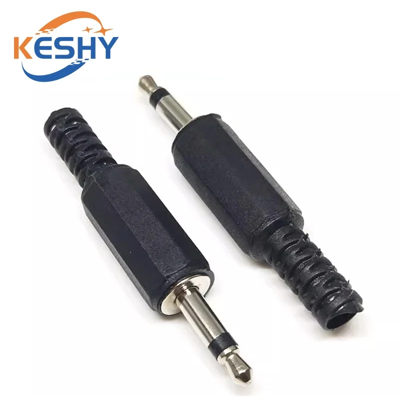 5Pcs 2.5mm / 3.5mm Audio Plug Mono Stereo Headset Jack Headphone Connector Microphone Black Audio Plug Jack Adapter Connector