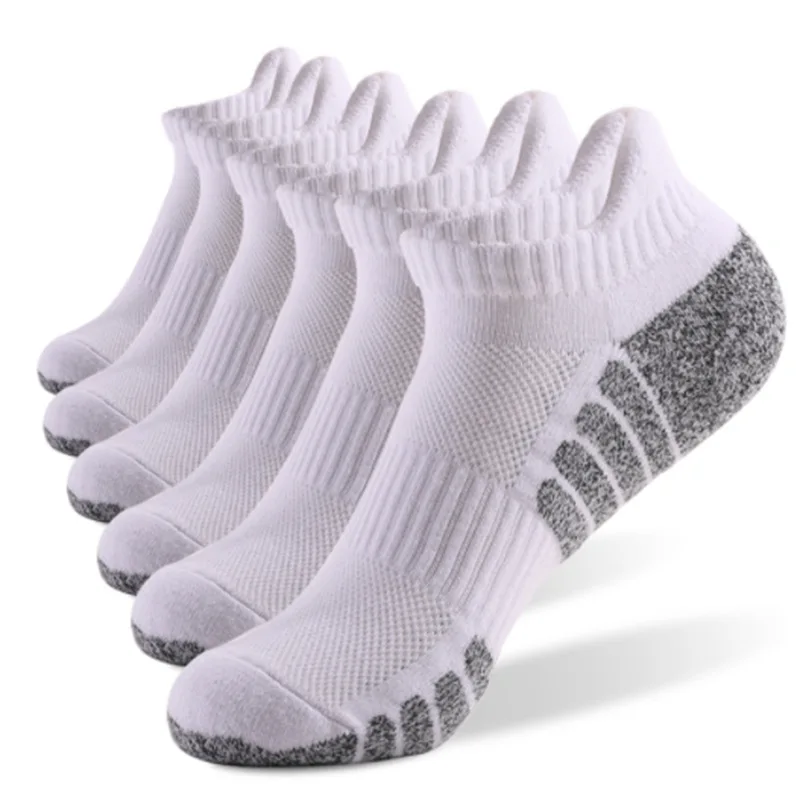 Chaussettes de sport athlétiques coupe basse, chaussettes en tricot optique, chaussettes de fitness en plein air, respirantes, séchage rapide, résistantes à l'usure, chaussettes chaudes, 6 paires