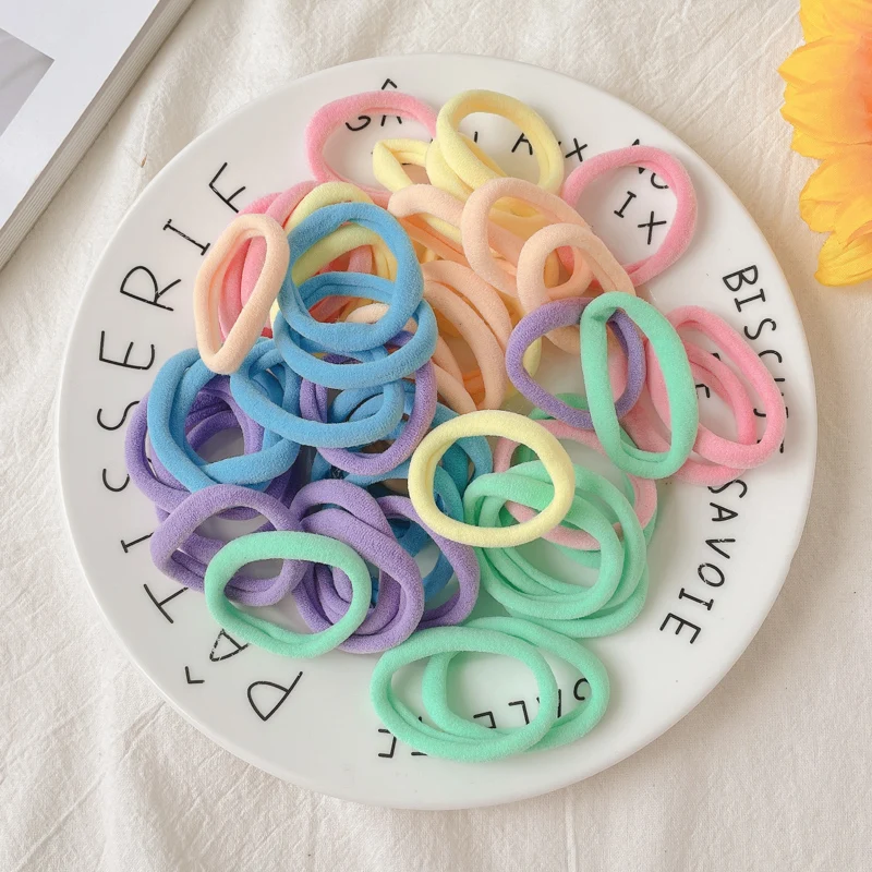 [Pack Of 50/30 ] Korean Girl Gradient Color Seamless Hair Rope Color Hair Ring High Stretch Towel Ring Candy Color Hair Rope