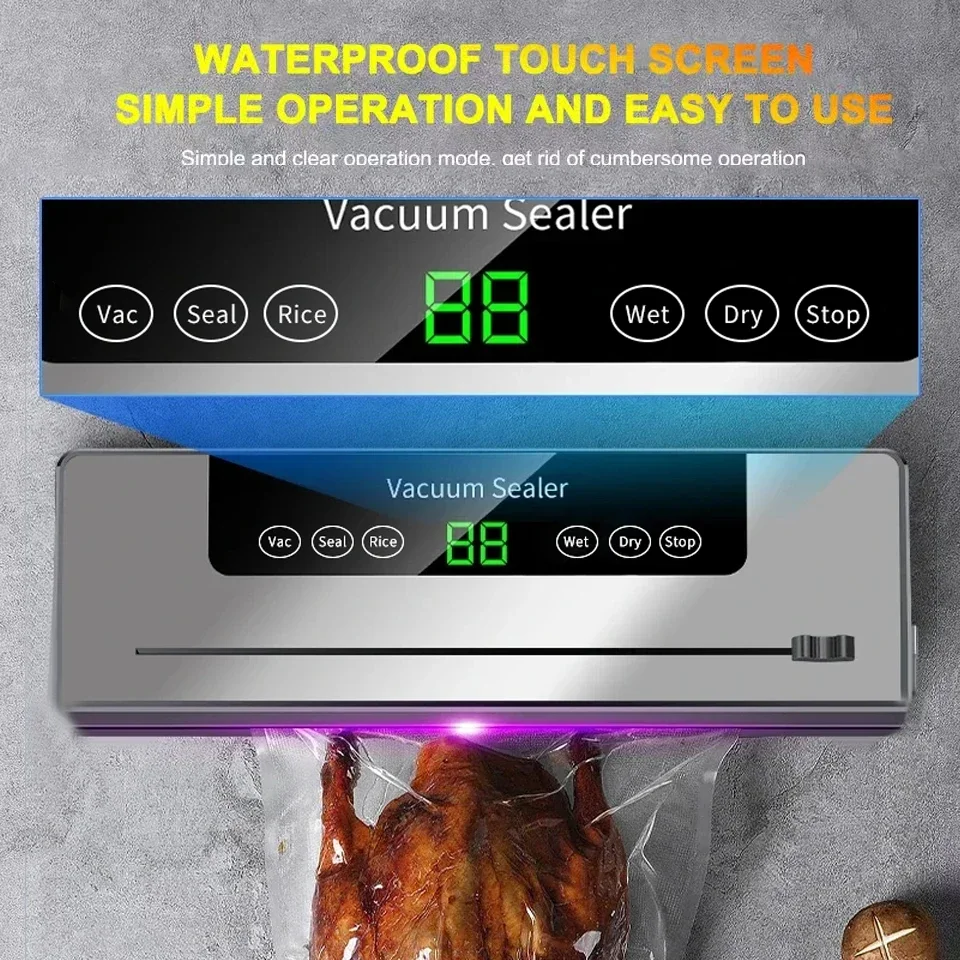 CENRR Vacuum Packaging Machine With UV Kitchen Storage Food Vacuum Sealer Machine Wet Dry Sealing Machine Built-in Cutter Food