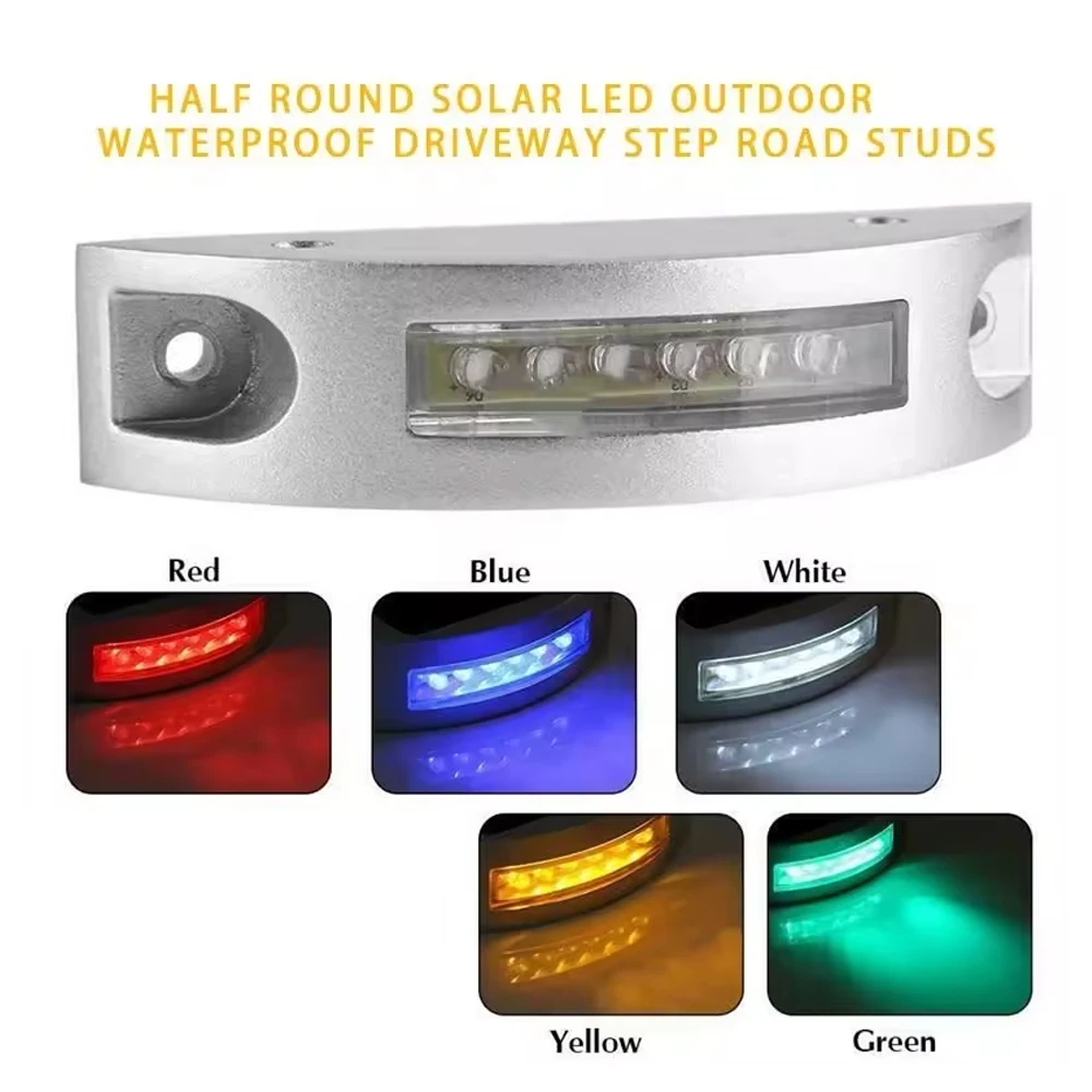 IP68 Waterproof LED Solar Powered Road Stud Light road Reflective Garden Fence Ground Light Landscape Step Deck Warning Lights